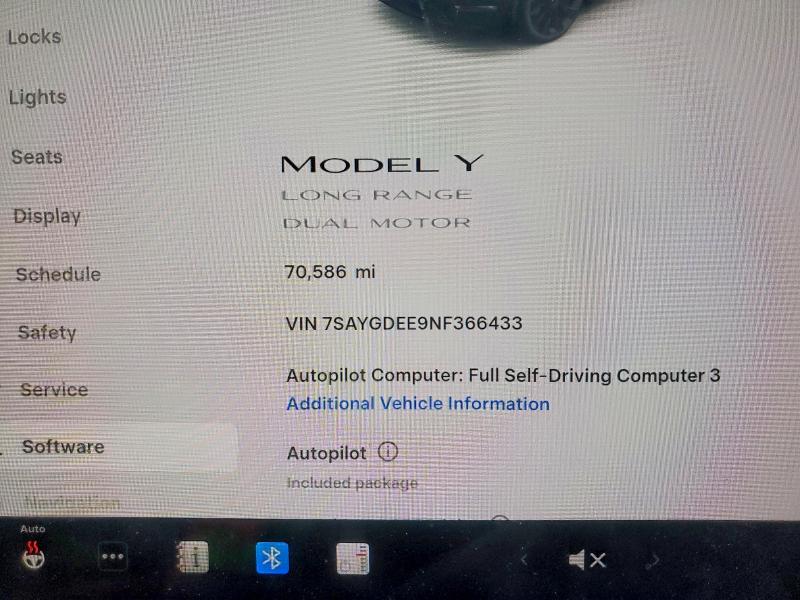 Aukcja sprzedaży 2022 Tesla Model Y, vin: 7SAYGDEE9NF366433, numer aukcji: 97534125