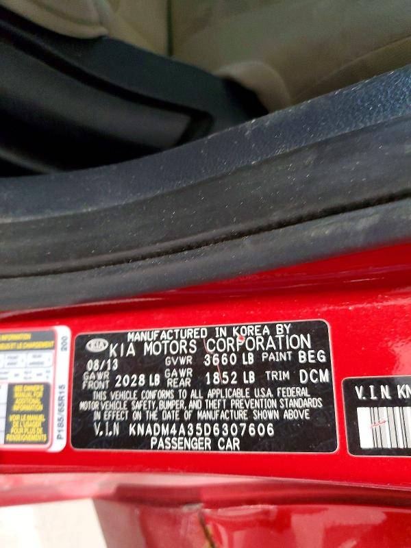 Aukcja sprzedaży 2013 Kia Rio, vin: KNADM4A35D6307606, numer aukcji: 73979725