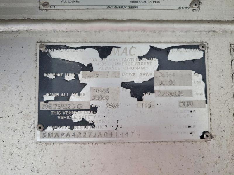 Продажа на аукционе авто 2018 Mac Unknown, vin: 5MAPA4827JA041447, номер лота: 72842965