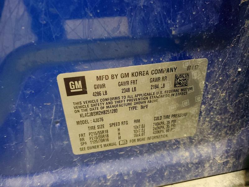 Продажа на аукционе авто 2017 Buick Encore, vin: KL4CJBSM2HB251280, номер лота: 73815715