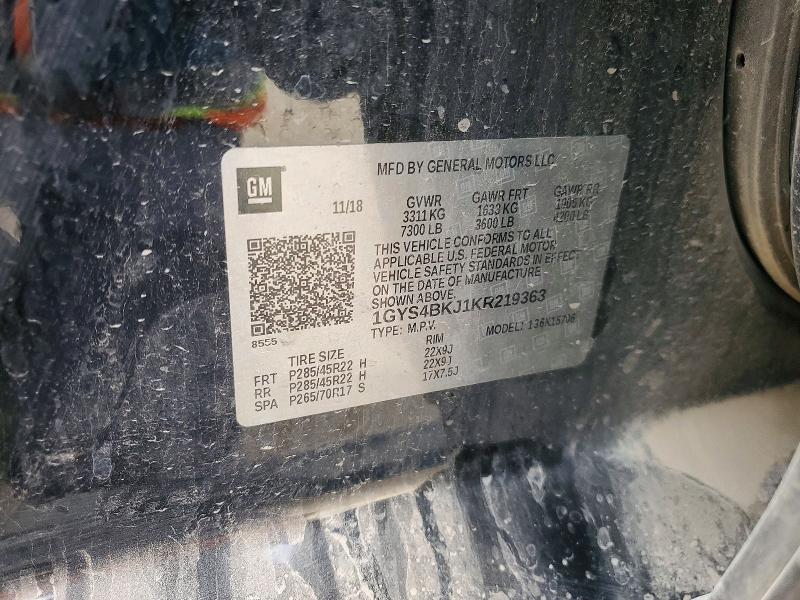 Aukcja sprzedaży 2019 Cadillac Escalade, vin: 1GYS4BKJ1KR219363, numer aukcji: 72962685