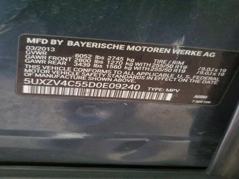 Aukcja sprzedaży 2013 Bmw X5, vin: 5UXZV4C55D0E09240, numer aukcji: 98061265