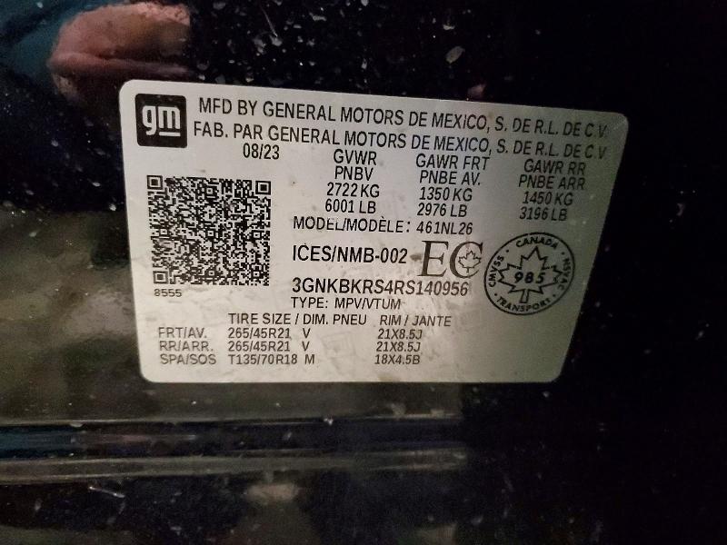96606225 :رقم المزاد ، 3GNKBKRS4RS140956 vin ، 2024 Chevrolet Blazer مزاد بيع