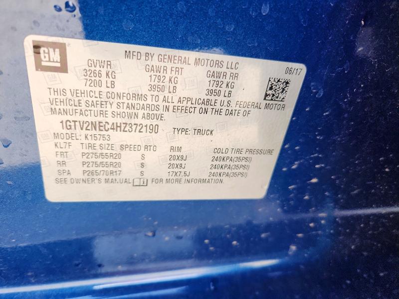 75271545 :رقم المزاد ، 1GTV2NEC4HZ372190 vin ، 2017 Gmc Sierra مزاد بيع