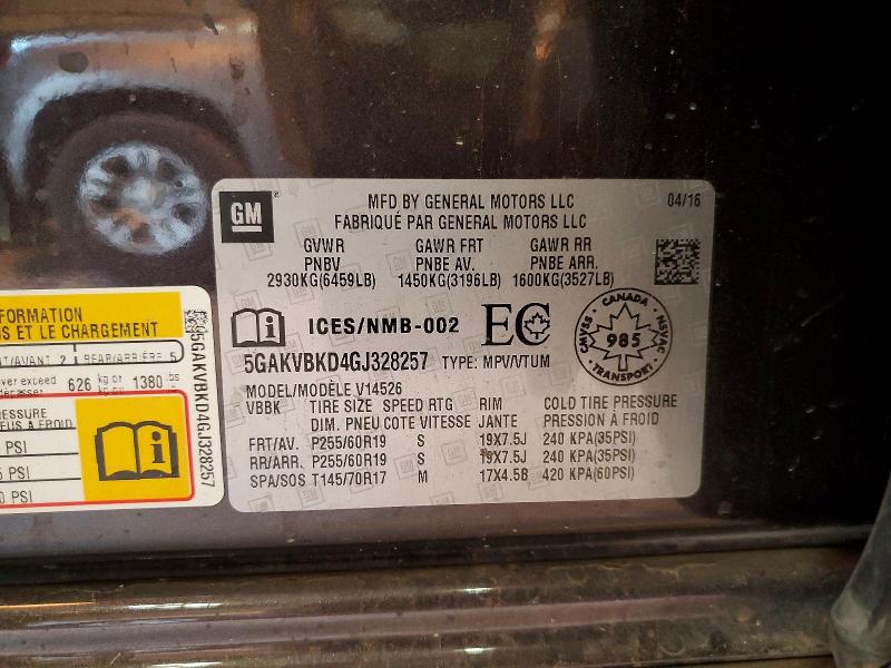 Продаж на аукціоні авто 2016 Buick Enclave, vin: 5GAKVBKD4GJ328257, номер лоту: 73743815