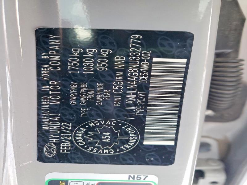 Aukcja sprzedaży 2022 Hyundai Elantra, vin: KMHLN4AG8NU332779, numer aukcji: 72575025