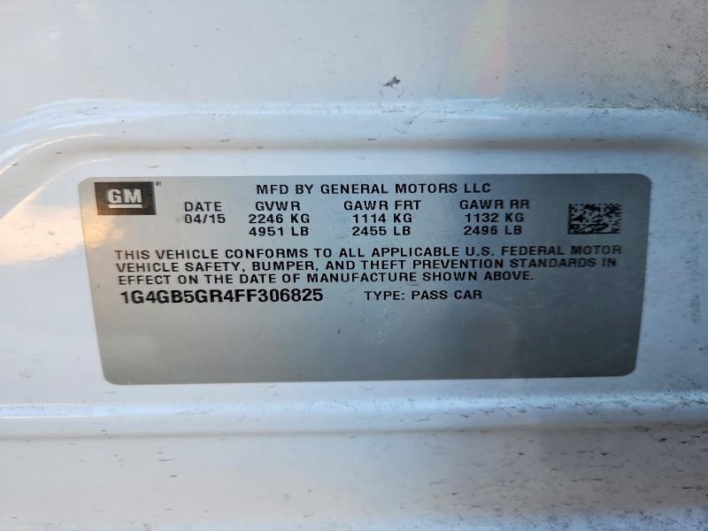 74084385 :رقم المزاد ، 1G4GB5GR4FF306825 vin ، 2015 Buick Lacrosse مزاد بيع