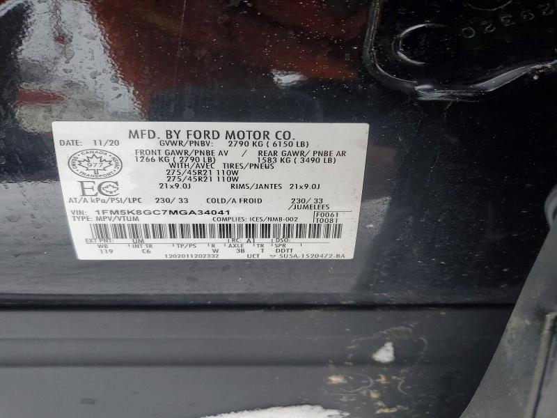Продаж на аукціоні авто 2021 Ford Explorer, vin: 1FM5K8GC7MGA34041, номер лоту: 75172395