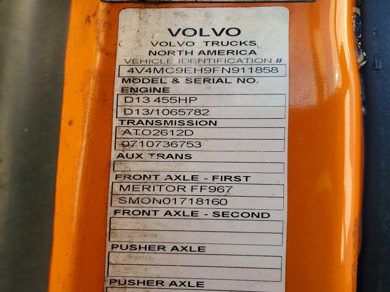 Продажа на аукционе авто 2015 Volvo Vnm, vin: 4V4MC9EH9FN911858, номер лота: 99520985