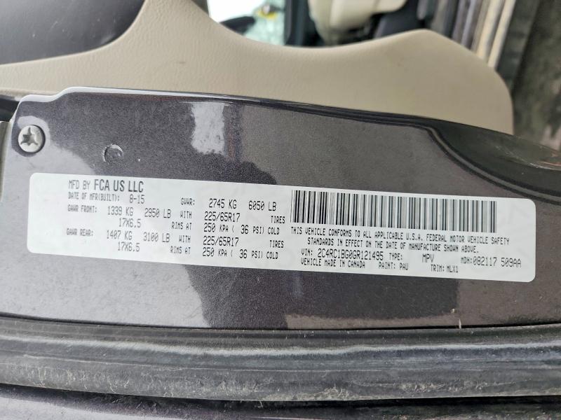 Продажа на аукционе авто 2016 Chrysler Town & Country, vin: 2C4RC1BG0GR121495, номер лота: 99783045