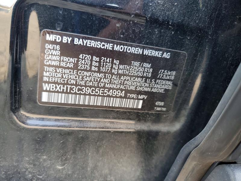 Aukcja sprzedaży 2016 Bmw X1, vin: WBXHT3C39G5E54994, numer aukcji: 98568345