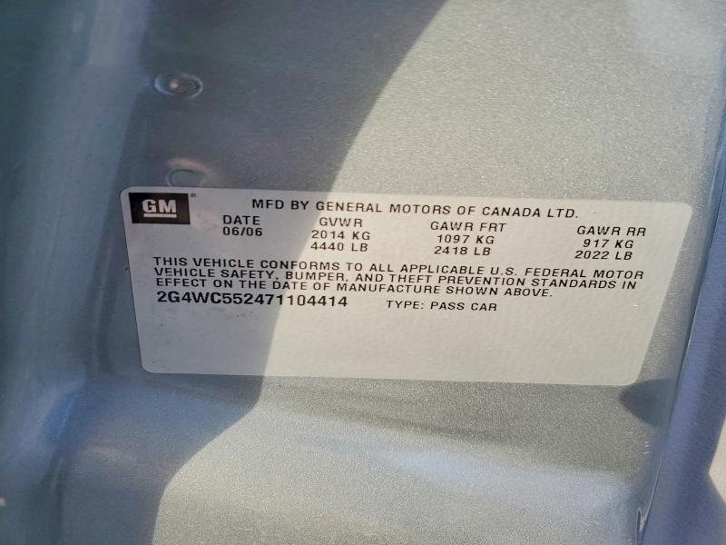 Aukcja sprzedaży 2007 Buick Lacrosse, vin: 2G4WC552471104414, numer aukcji: 73034075
