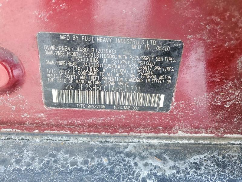 Aukcja sprzedaży 2010 Subaru Forester 2, vin: JF2SH6CC1AH806721, numer aukcji: 75007025