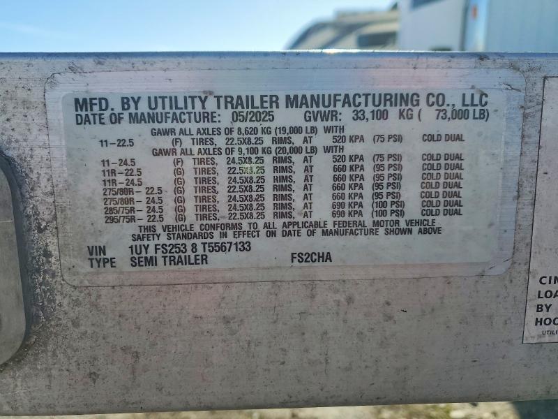 2026 Utility Trailer Trailer მანქანა იყიდება აუქციონზე, vin: 1UYFS2538T5567133, აუქციონის ნომერი: 74608595