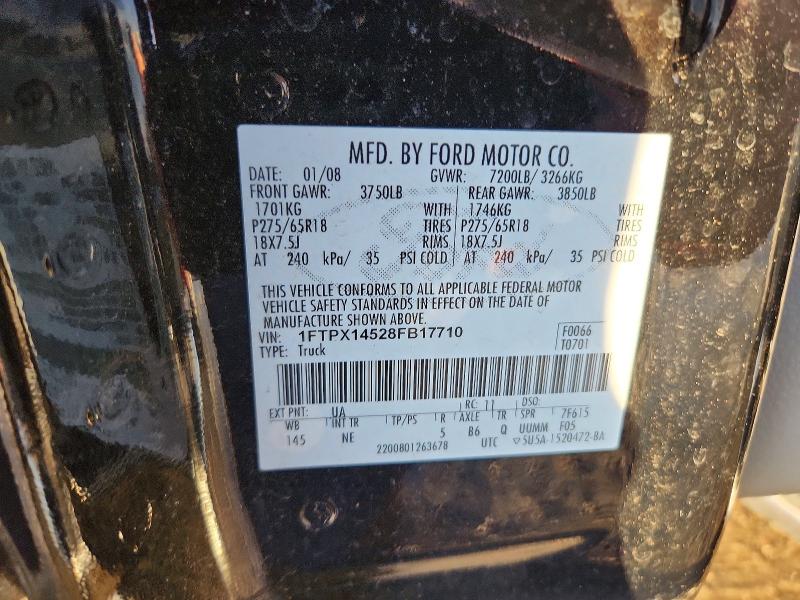 Продаж на аукціоні авто 2008 Ford F150, vin: 1FTPX14528FB17710, номер лоту: 73839435