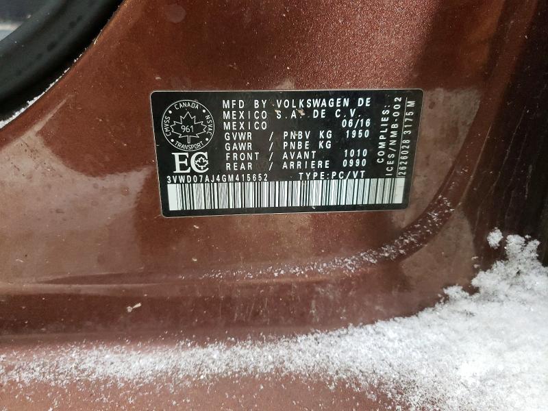 Продаж на аукціоні авто 2016 Volkswagen Jetta Comf, vin: 3VWD07AJ4GM415652, номер лоту: 72770865