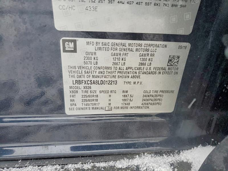 Продажа на аукционе авто 2020 Buick Envision, vin: LRBFXCSA8LD012213, номер лота: 73310385