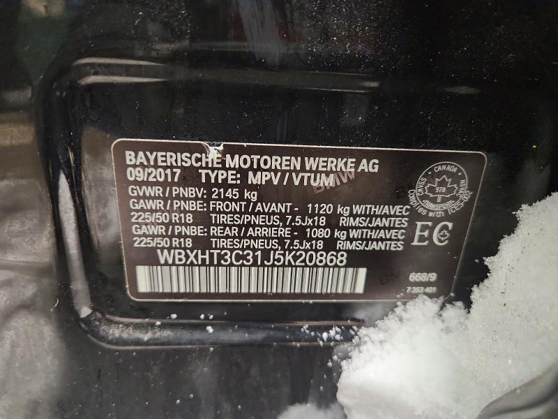 Aukcja sprzedaży 2018 Bmw X1, vin: WBXHT3C31J5K20868, numer aukcji: 74570655
