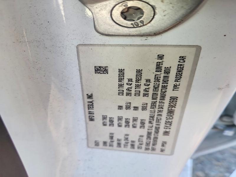 Aukcja sprzedaży 2021 Tesla Model 3, vin: 5YJ3E1EA9MF982690, numer aukcji: 93552095