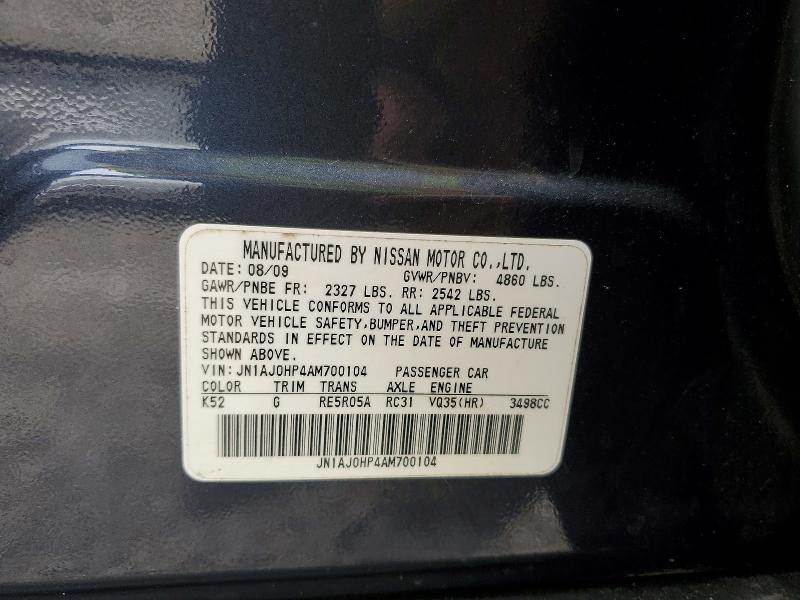 Aukcja sprzedaży 2010 Infiniti Ex35 Base, vin: JN1AJ0HP4AM700104, numer aukcji: 98822565