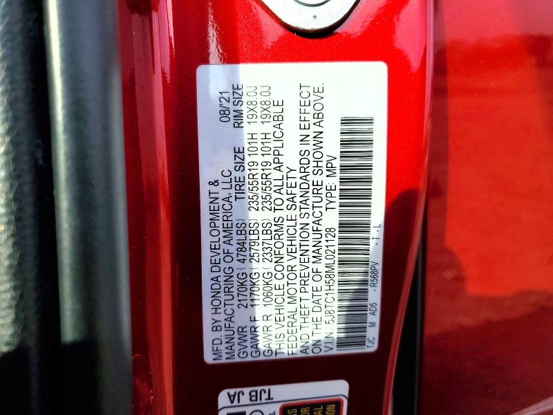 73832045 :رقم المزاد ، 5J8TC1H58ML021128 vin ، 2021 Acura Rdx مزاد بيع
