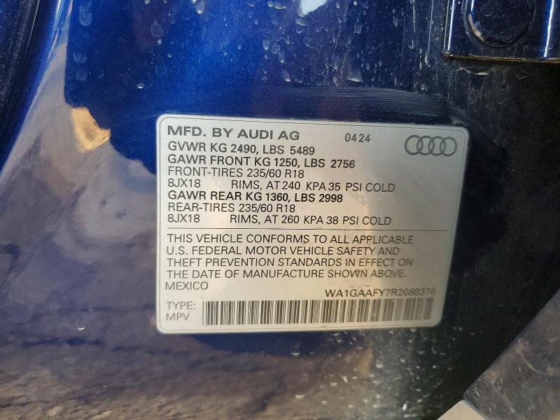 Продажа на аукционе авто 2024 Audi Q5, vin: WA1GAAFY7R2088376, номер лота: 72666775