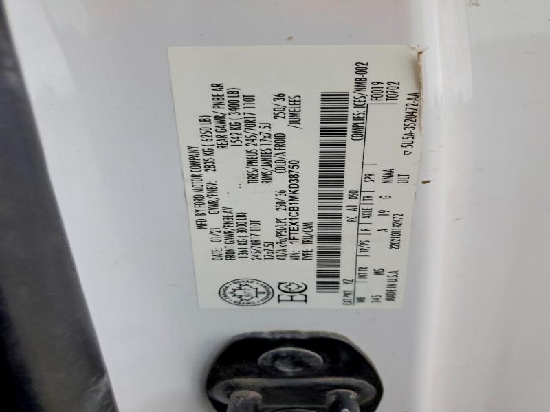 Продаж на аукціоні авто 2021 Ford F150 Super, vin: 1FTEX1CB1MKD38750, номер лоту: 72702535