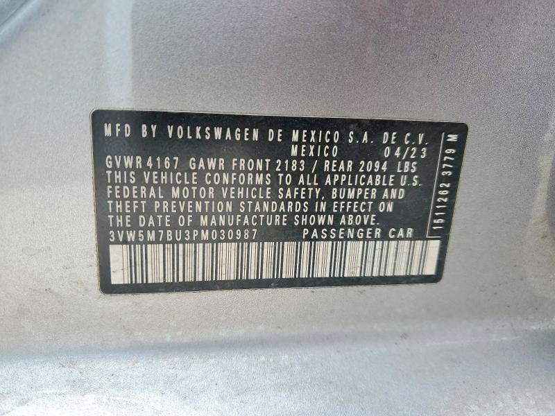 Продаж на аукціоні авто 2023 Volkswagen Jetta, vin: 3VW5M7BU3PM030987, номер лоту: 74065915