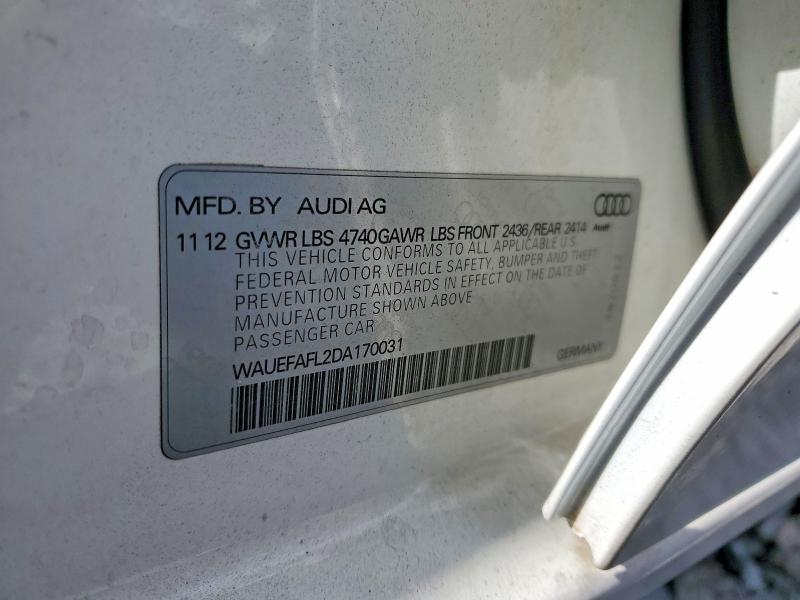 Aukcja sprzedaży 2013 Audi A4 Premium, vin: WAUEFAFL2DA170031, numer aukcji: 73071095