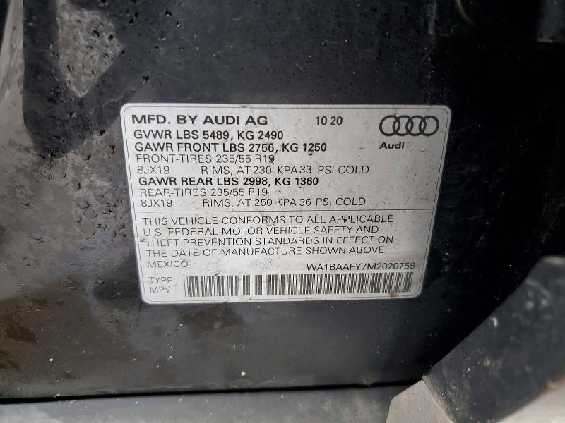 Продаж на аукціоні авто 2021 Audi Q5, vin: WA1BAAFY7M2020758, номер лоту: 99509475