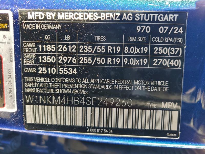 Продажа на аукционе авто 2025 Mercedes-benz Glc, vin: W1NKM4HB4SF249260, номер лота: 99208245