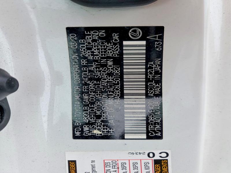 Aukcja sprzedaży 2020 Lexus Rc, vin: JTHAA5BC6L5010821, numer aukcji: 98913215