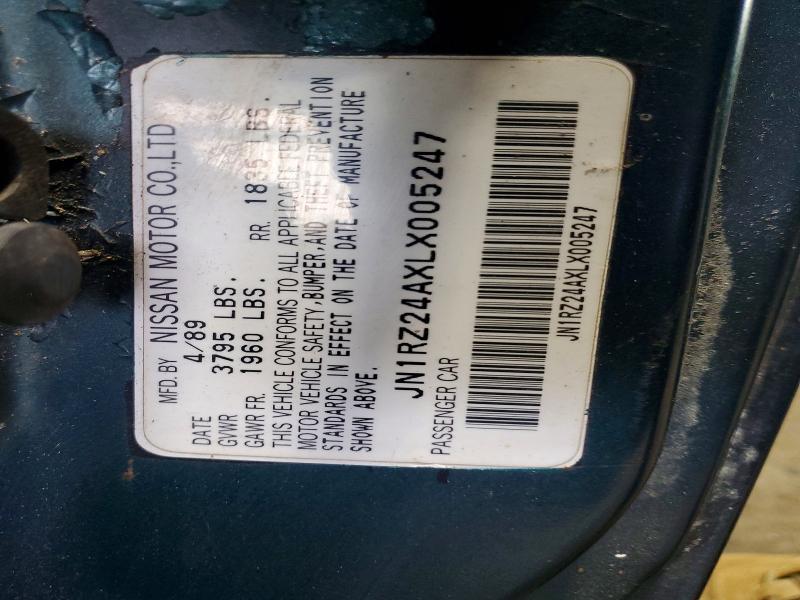 72492845 :رقم المزاد ، JN1RZ24AXLX005247 vin ، 1990 Nissan 300zx مزاد بيع