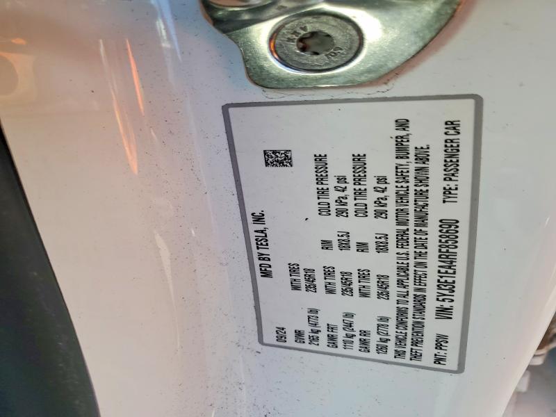 2024 Tesla Model 3 მანქანა იყიდება აუქციონზე, vin: 5YJ3E1EA4RF858690, აუქციონის ნომერი: 99721555