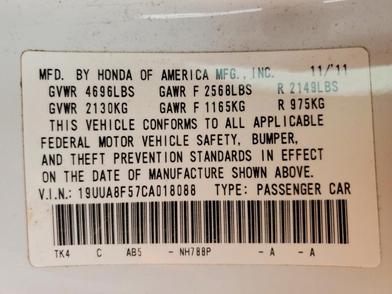 Продаж на аукціоні авто 2012 Acura Tl, vin: 19UUA8F57CA018088, номер лоту: 74243065