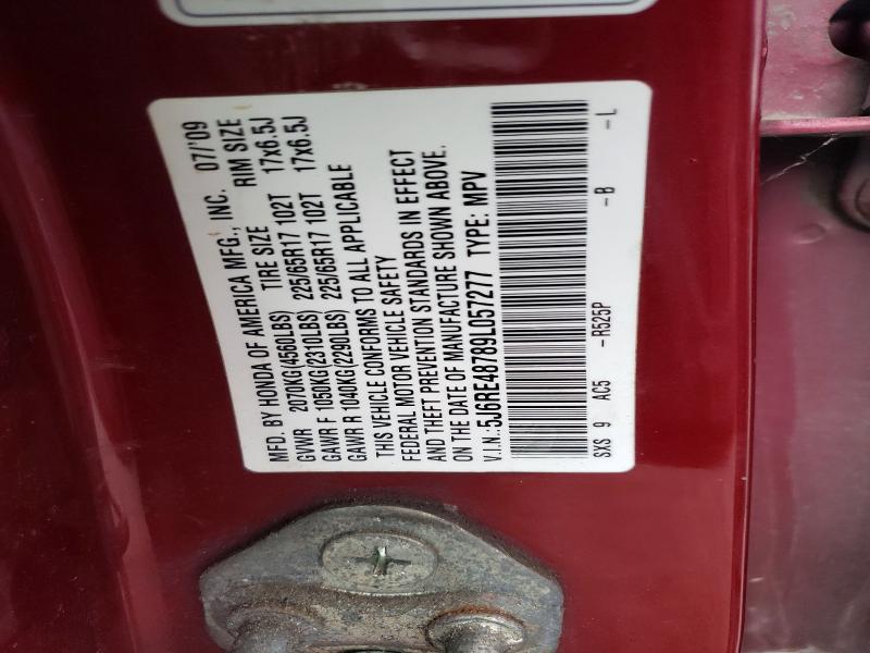 Продаж на аукціоні авто 2009 Honda Cr-v Exl, vin: 5J6RE48789L057277, номер лоту: 73395425