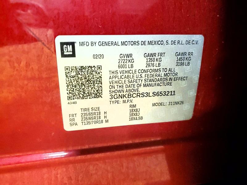 Продажа на аукционе авто 2020 Chevrolet Blazer, vin: 3GNKBCRS3LS653211, номер лота: 98353295