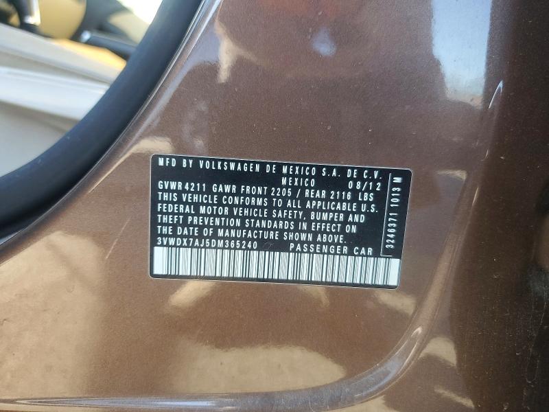 Aukcja sprzedaży 2013 Volkswagen Jetta, vin: 3VWDX7AJ5DM365240, numer aukcji: 74250975
