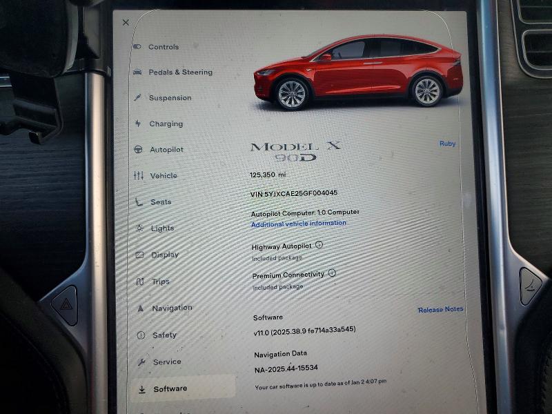 Продаж на аукціоні авто 2016 Tesla Model X, vin: 5YJXCAE25GF004045, номер лоту: 99686505