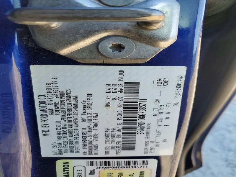 2016 Ford Fusion Se მანქანა იყიდება აუქციონზე, vin: 3FA6P0HD8GR385711, აუქციონის ნომერი: 73933465