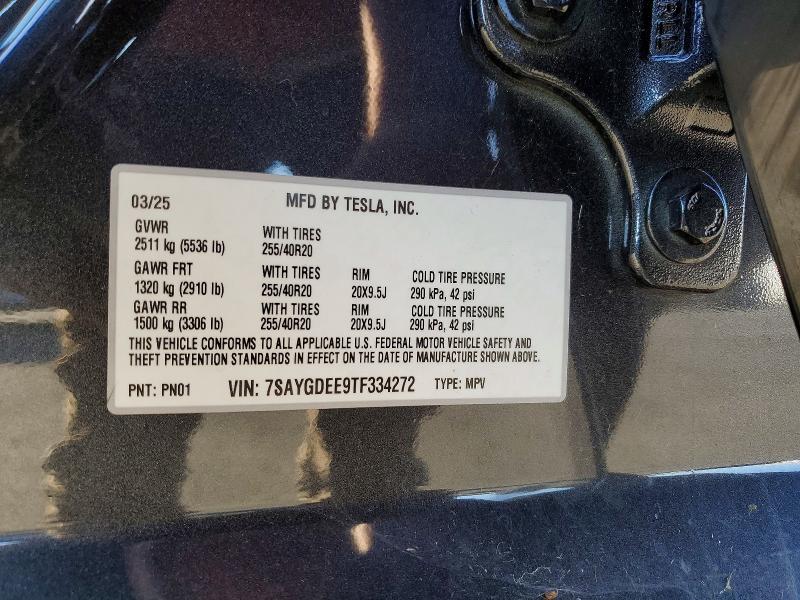 Aukcja sprzedaży 2026 Tesla Model Y, vin: 7SAYGDEE9TF334272, numer aukcji: 72494385