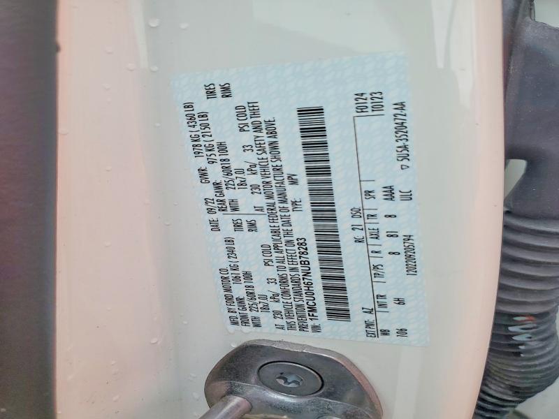 Продажа на аукционе авто 2022 Ford Escape Sel, vin: 1FMCU0H67NUB78283, номер лота: 72850215