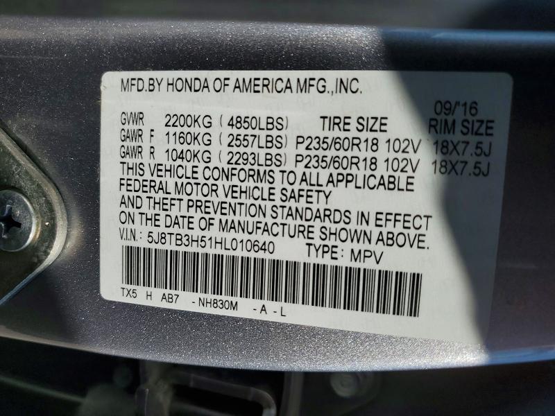 Продажа на аукционе авто 2017 Acura Rdx, vin: 5J8TB3H51HL010640, номер лота: 74852825