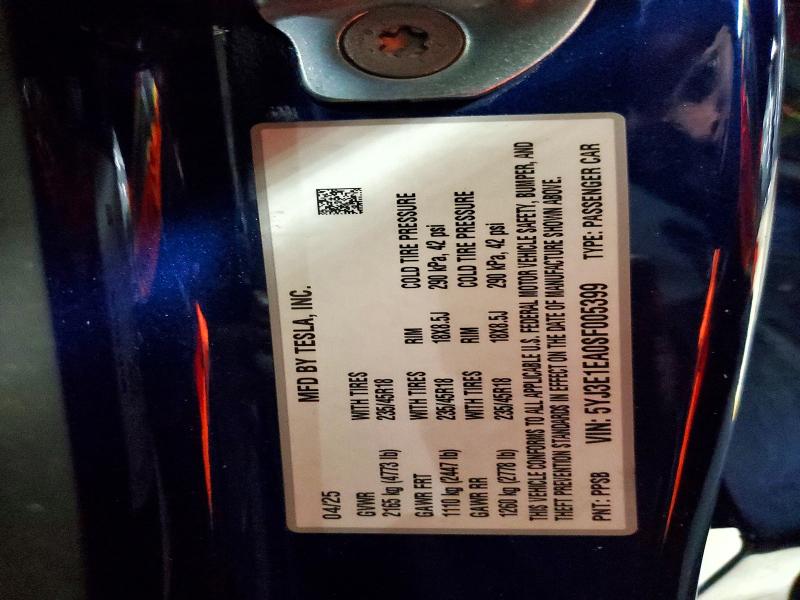 Продажа на аукционе авто 2025 Tesla Model 3, vin: 5YJ3E1EA0SF005399, номер лота: 73027875