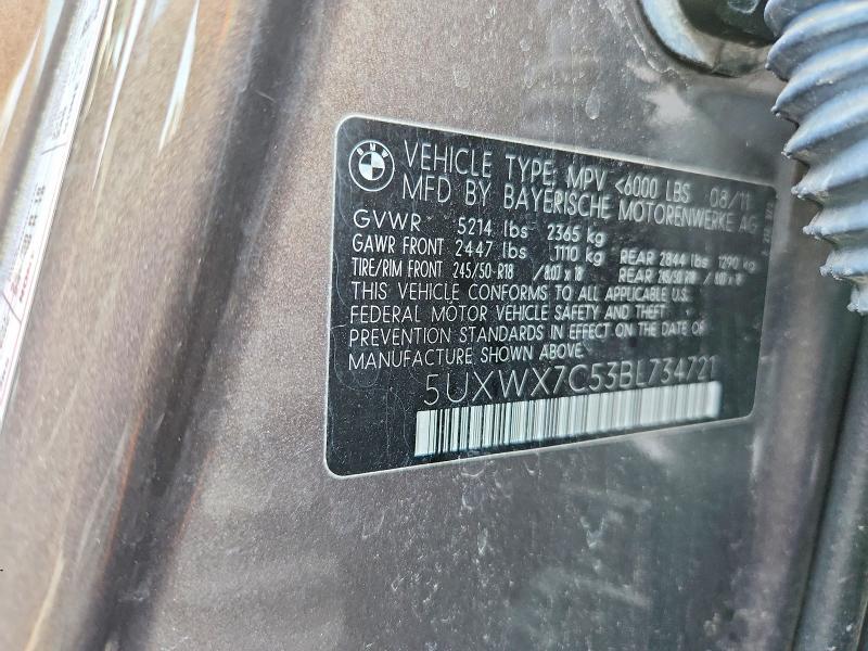 Продажа на аукционе авто 2011 Bmw X3, vin: 5UXWX7C53BL734721, номер лота: 74299895
