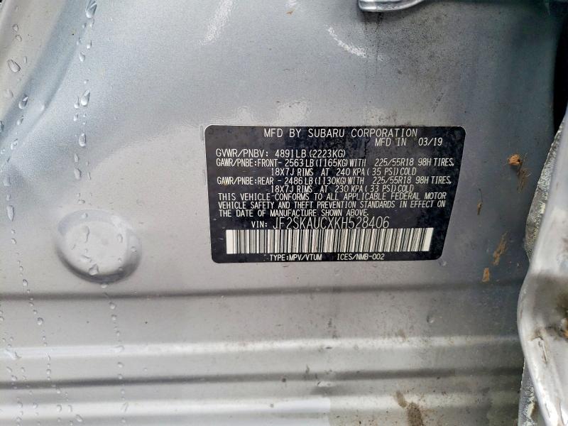 Продажа на аукционе авто 2019 Subaru Forester, vin: JF2SKAUCXKH528406, номер лота: 98929425