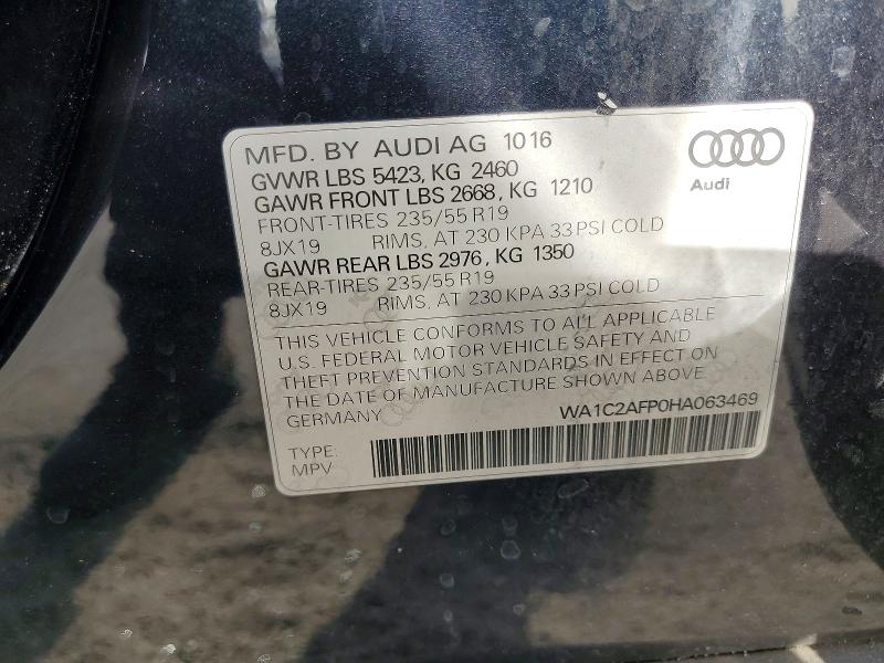 Продажа на аукционе авто 2017 Audi Q5, vin: WA1C2AFP0HA063469, номер лота: 73553625