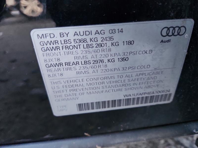 74438215 :رقم المزاد ، WA1LFAFP4EA100524 vin ، 2014 Audi Q5 مزاد بيع