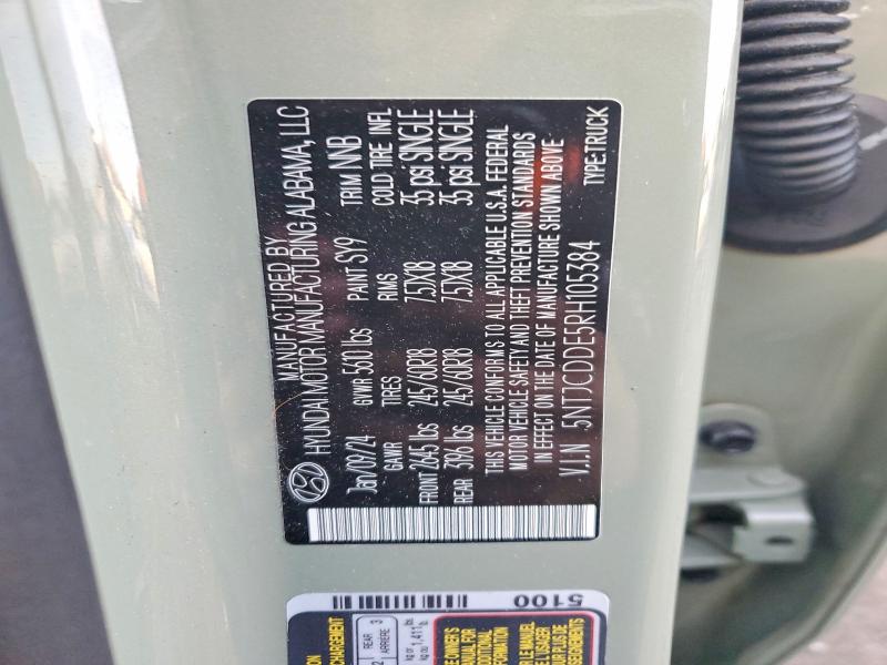 72352805 :رقم المزاد ، 5NTJCDDE5RH105384 vin ، 2024 Hyundai Santa Cruz مزاد بيع