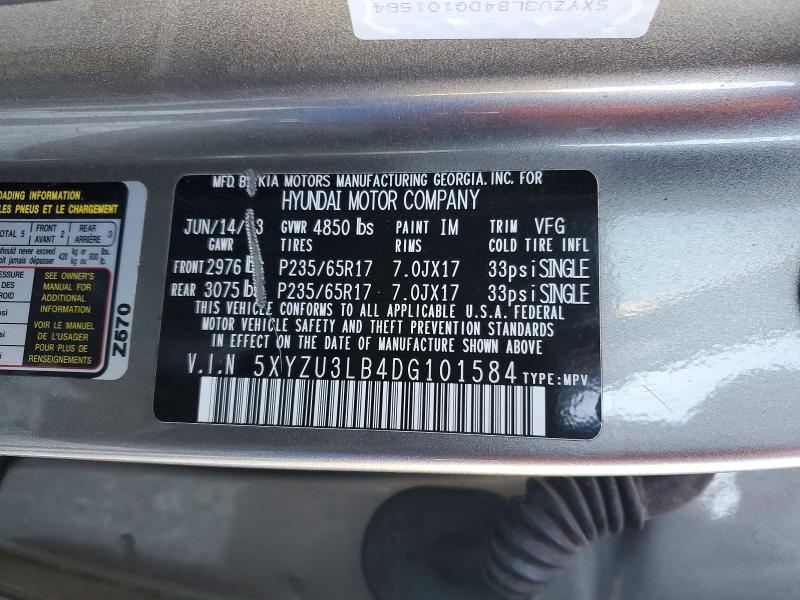 2013 Hyundai Santa Fe Sport მანქანა იყიდება აუქციონზე, vin: 5XYZU3LB4DG101584, აუქციონის ნომერი: 73072755